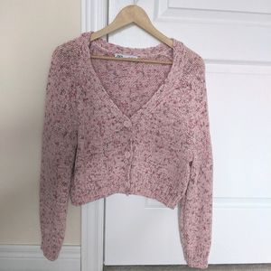 Zara Pink Knot Cardigan with Buttons